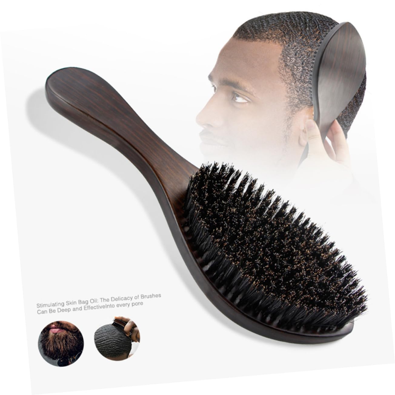 FRCOLOR 2pezzi Spazzola Per Barba Legno Con Setole Naturali Accessorio Portatile Per Styling Della Barba Per Uomini Design Professionale e Sicuro Per La