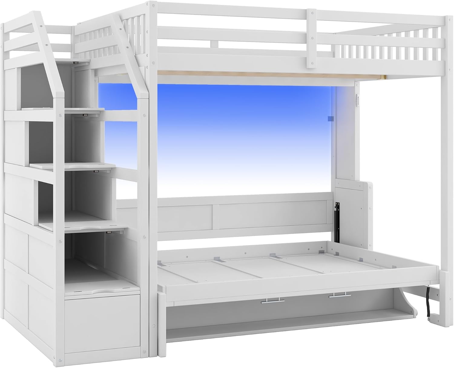 LUMISOL Murphy Bed extended with blue LED light