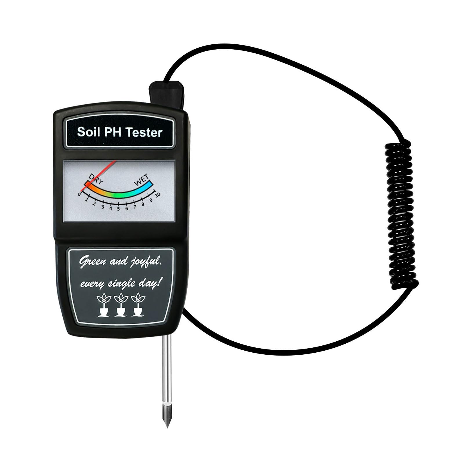 Soil Testing Instrument Soil Acidity Meter Meter Stainless Steel Probe for Farming Horticulture Lab