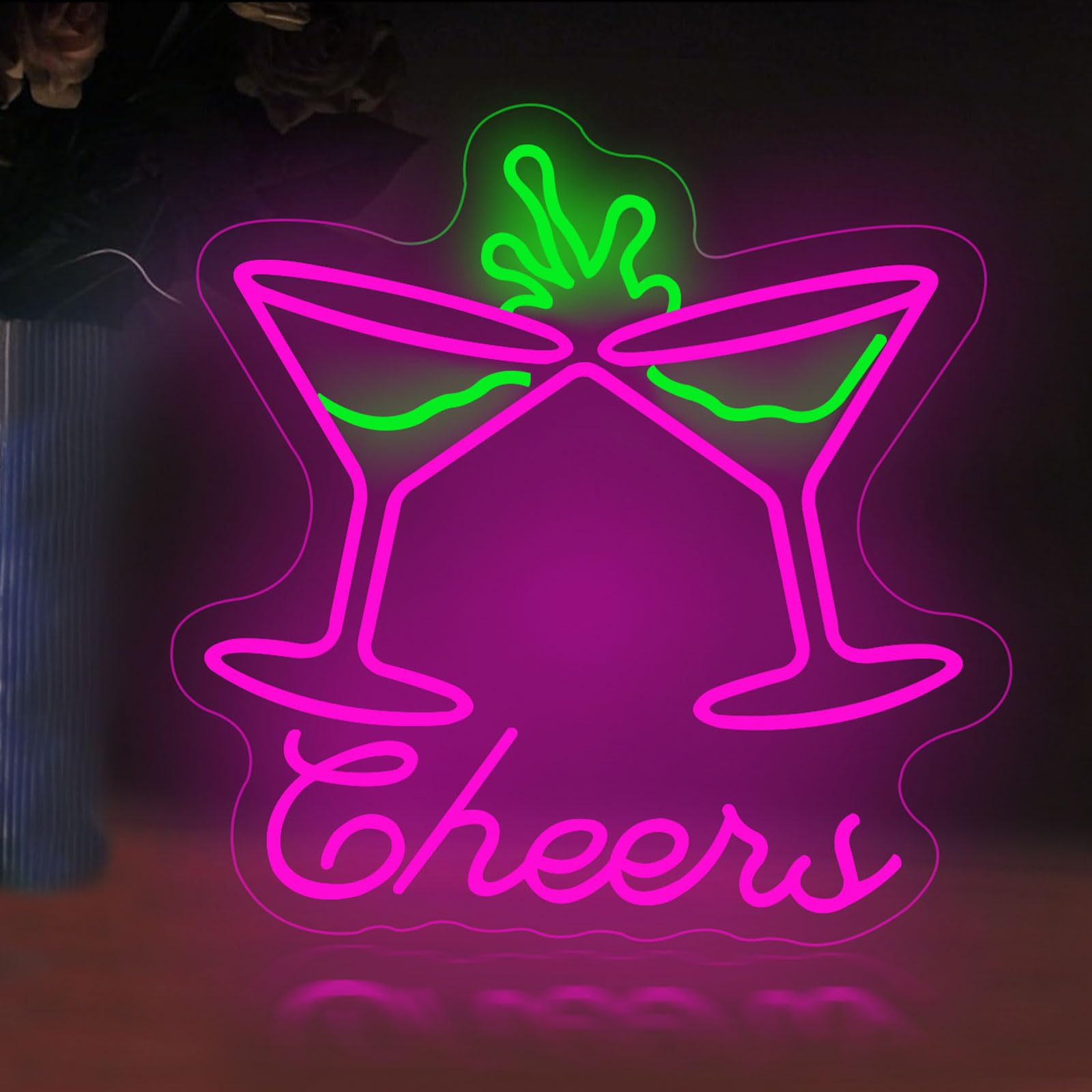 Cocktail Neon Light Cheers Light Up for Wall Decor Cocktail Glasses Neon Sign Drink Decor for Home Bars Pubs & Restaurants Party — image 1