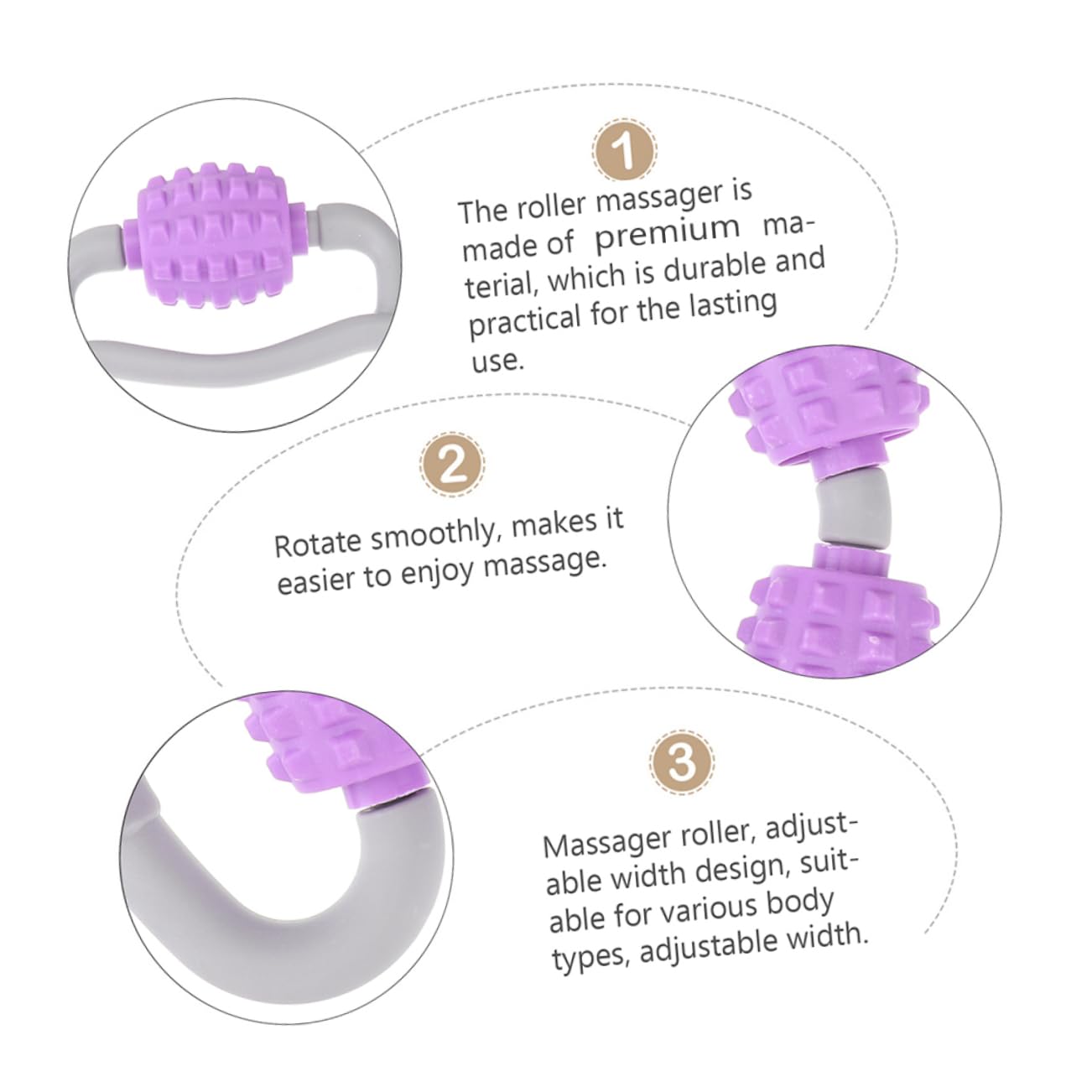 INOOMP Rullo Massaggiante per Gambe 2 Pezzi, Massaggiatore Muscolare Manuale in Abs, Comodo e Delicato, per Uso Domestico Dopo L’allenamento