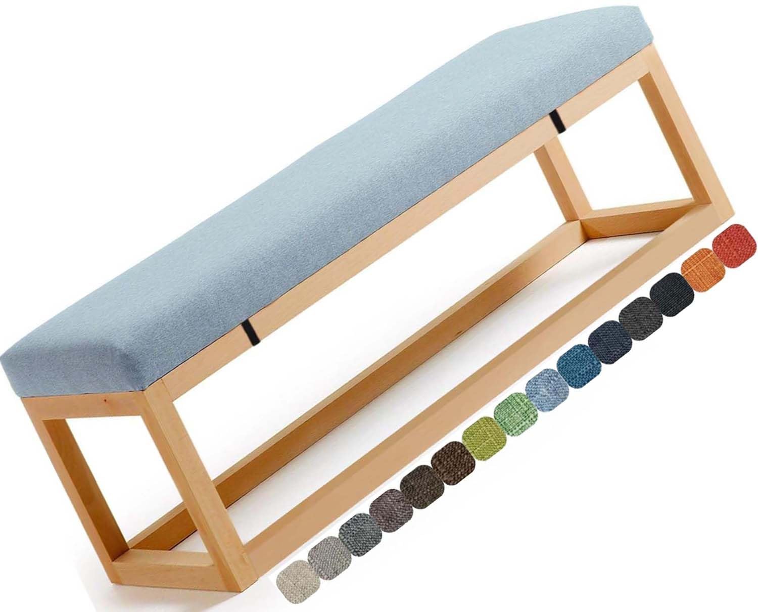 Coussin antidérapant pour banc lavable et amovible 190x50