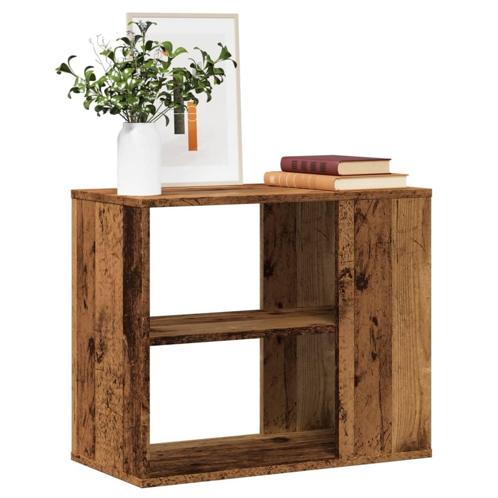 Armario auxiliar con aspecto de madera vieja, 60 x 30 x 50 cm, material a base de madera con 2 estantes, espacio de almacenamiento para utensilios y artículos del hogar, placa superior estable