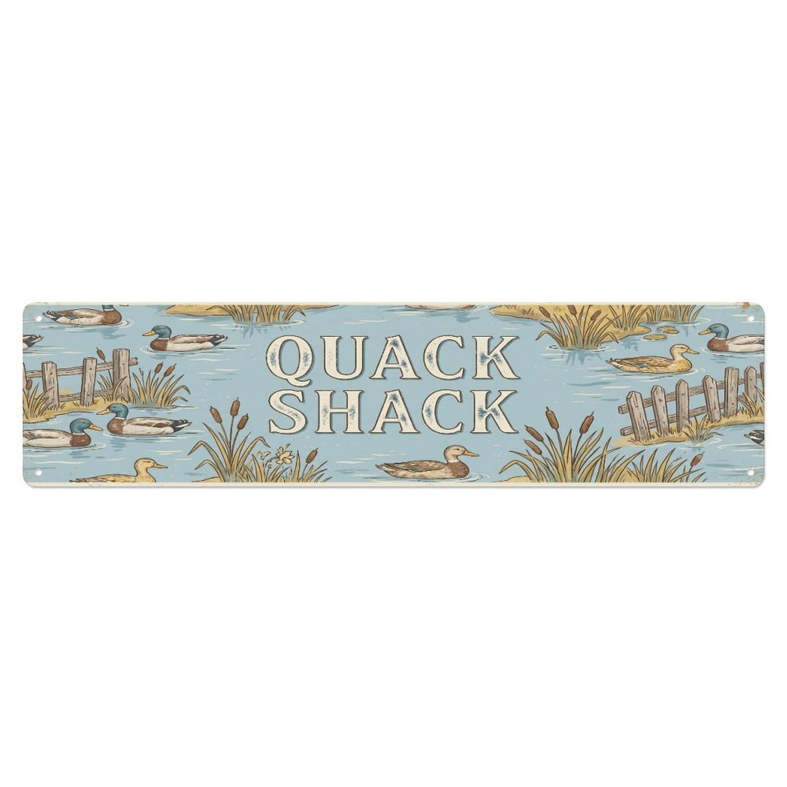 Xanthor Style Metal Tin Sign Vintage Pond Quack Duck Farmhouse Funny Duck Backyard Farm
