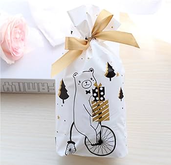 Amazon | ラッピング袋 10枚セット 引っぱるだけ らくらく包装 リボン