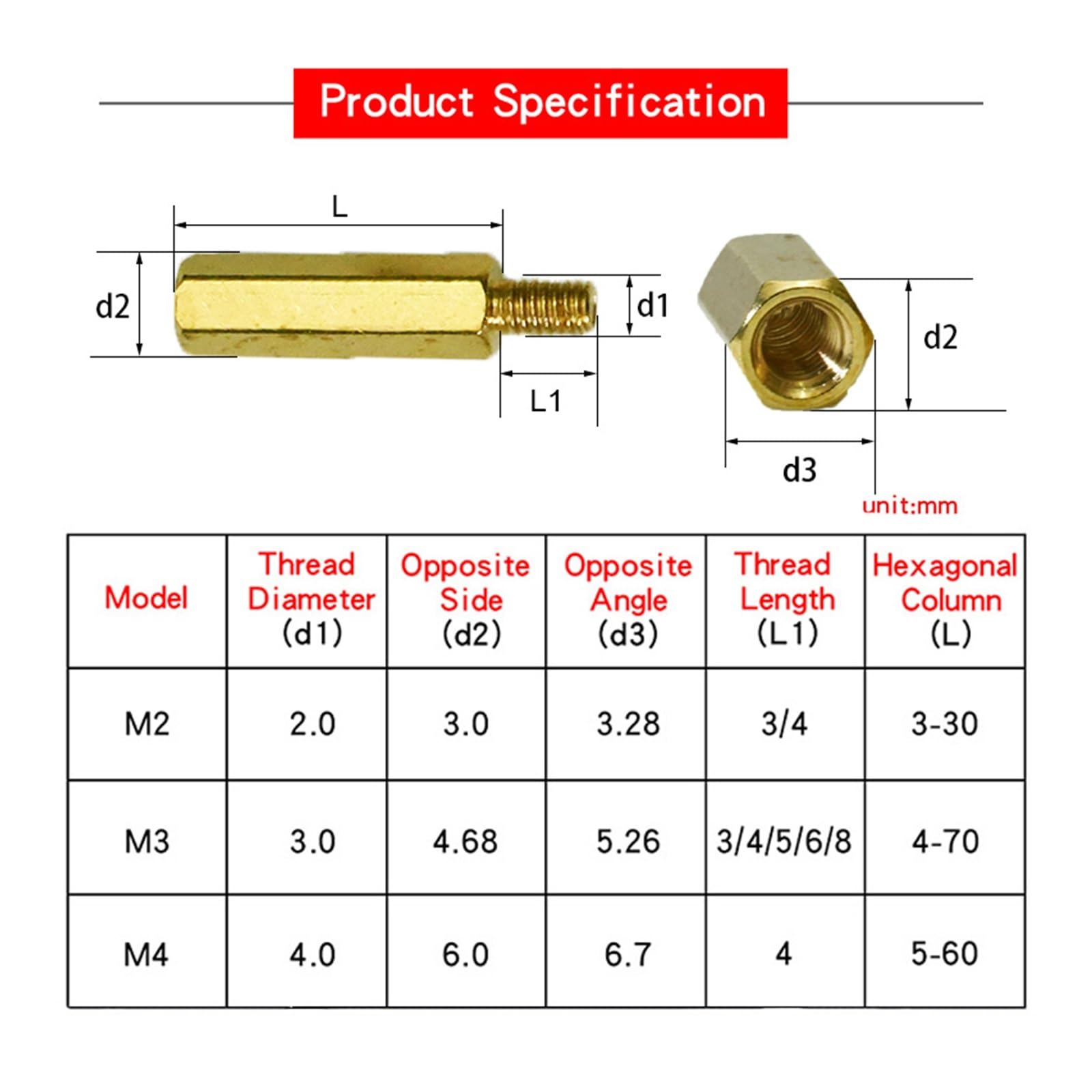 Columna de cobre Hexagonal de un solo cabezal, tuerca Hexagonal M6, pilar de separación MFF macho-hembra, espaciador hembra, placa base PCB (Color : Brass, Size : M6x35 thread8 15pcs)