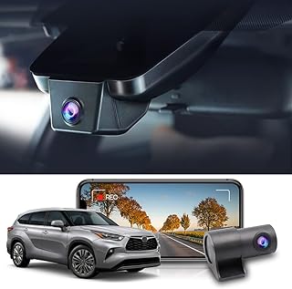Fitcamx Dual Dash Cam Suitable for Toyota Highlander 2020 2021 2022 2023 LE XLE Platinum Limited Sport Utility 4D, Discreet OEM Look Car Recorder WiFi, Front 1440P+Rear 1080P, HD Video, G-Sensor, 64GB