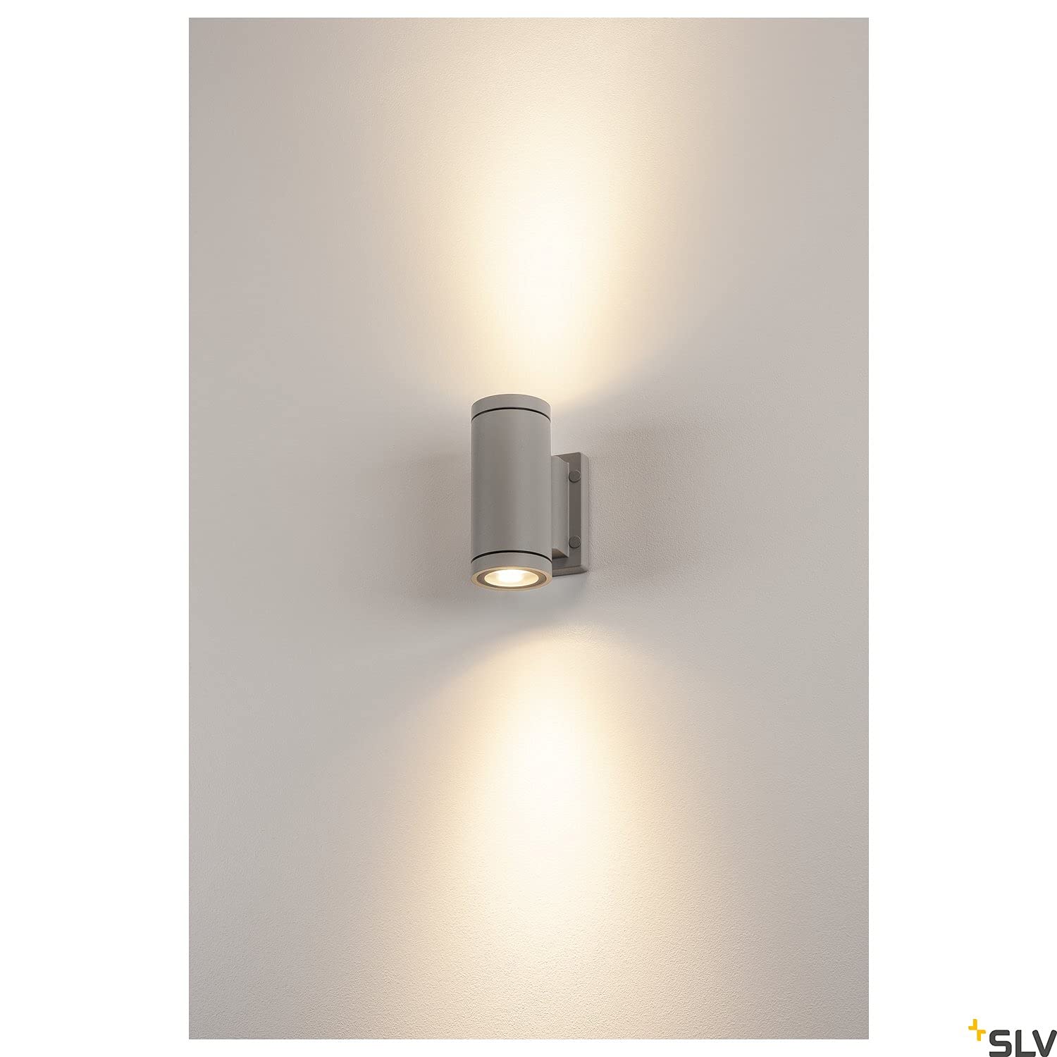 SLV Wandaufbauleuchte MYRA/Beleuchtung für Wände, Wege, Eingänge, LED Spot außen, Aufbau-Leuchte Outdoor, Gartenlampe / GU10 IP55 35W grau