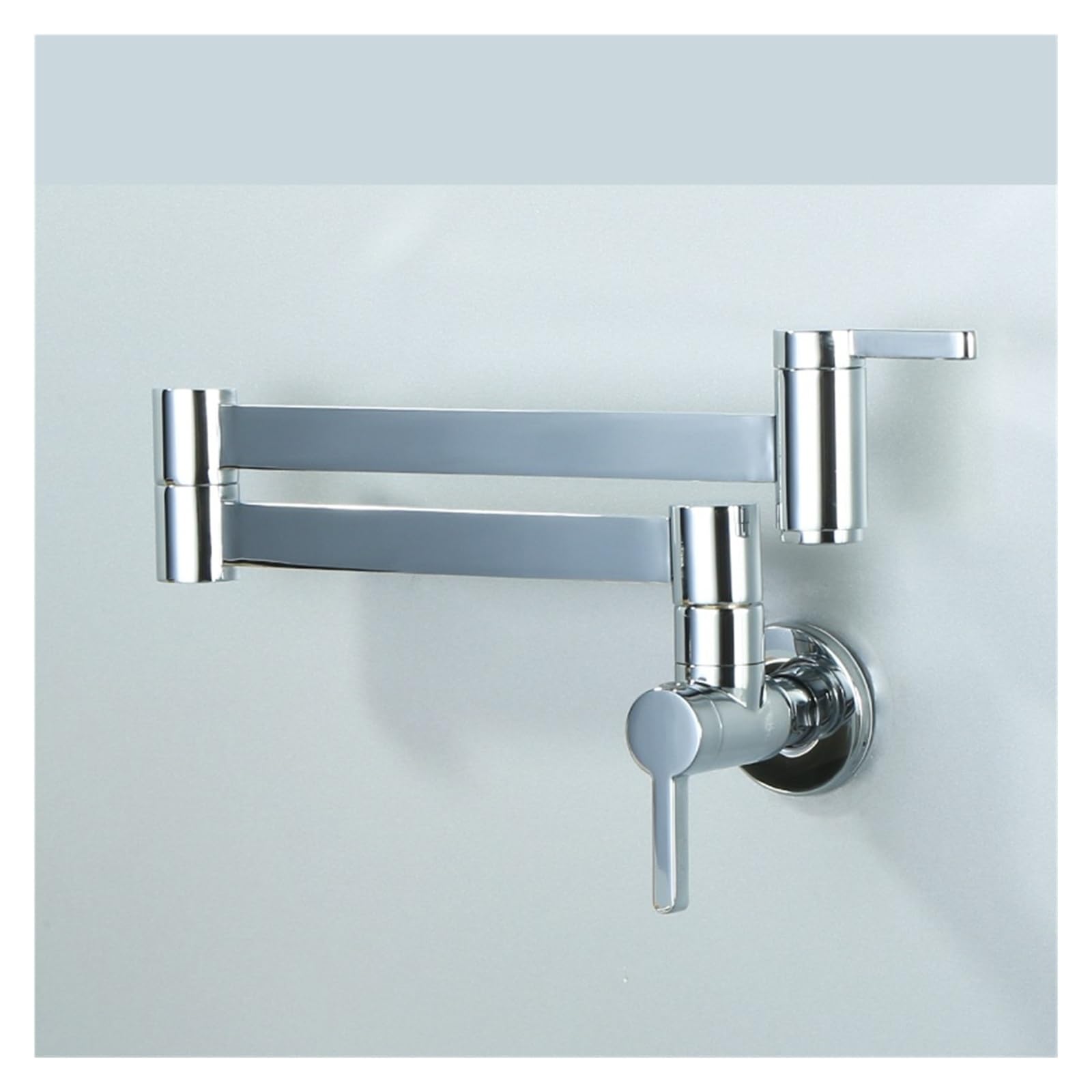 ZQFHSX Chrome Wall Mounted Kitchen Faucet Pot Filler Solid Brass Lengthen Folding 360 Degree Rotation Tap for Most Scenarios(Chrome)