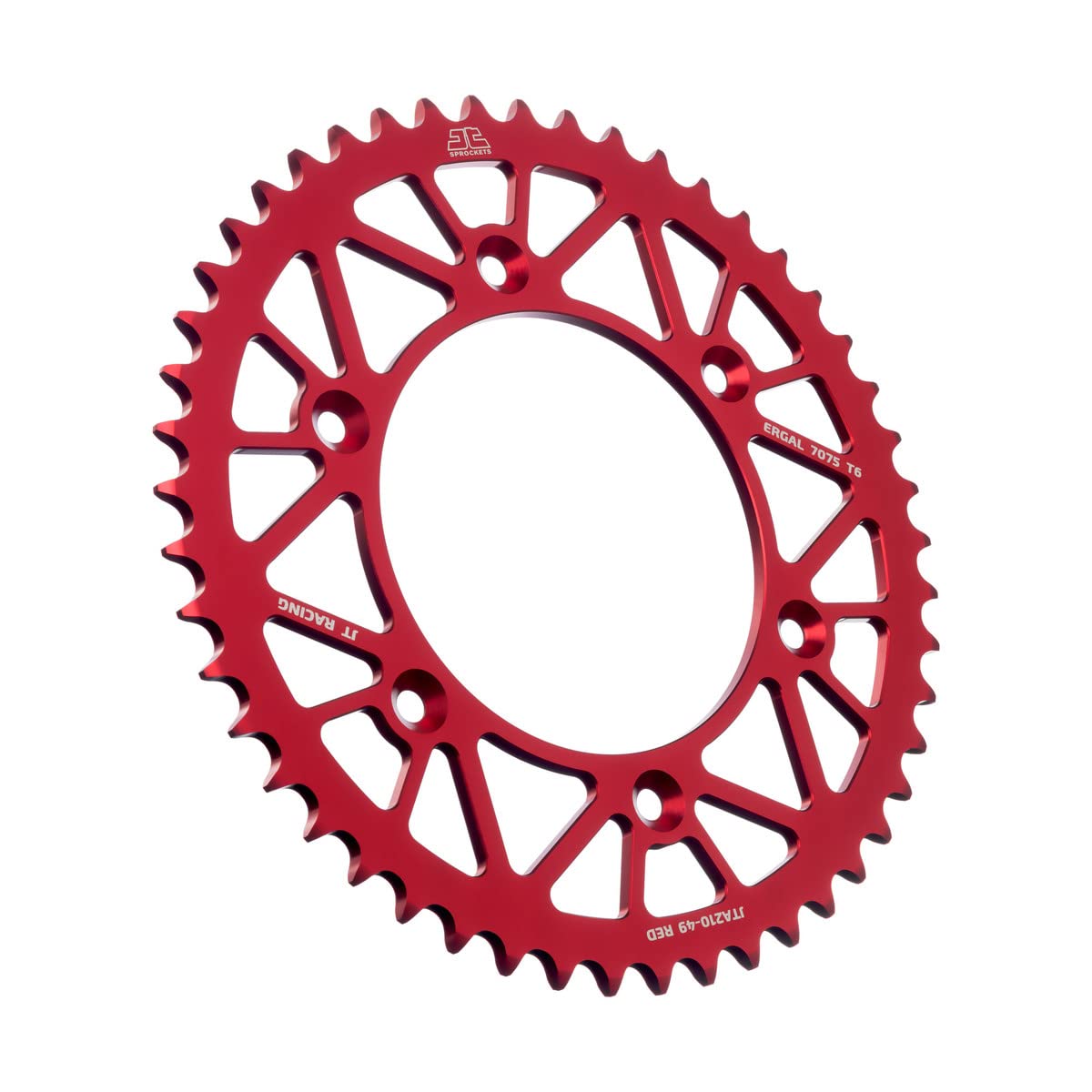 JTJT Sprockets JTA210.49RED Red Racelite Anodized Aluminum 7075 T6 Rear Sprocket, Single