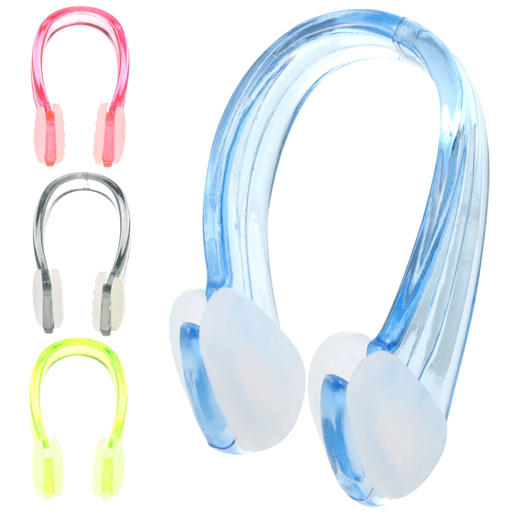 BRIGHTFUFU Nose Clips Swimming 4 Pack Silicone Nose Clip Set Swimmers Nose Clip Adult Swim Nose Plug for Adults Anti-Skid