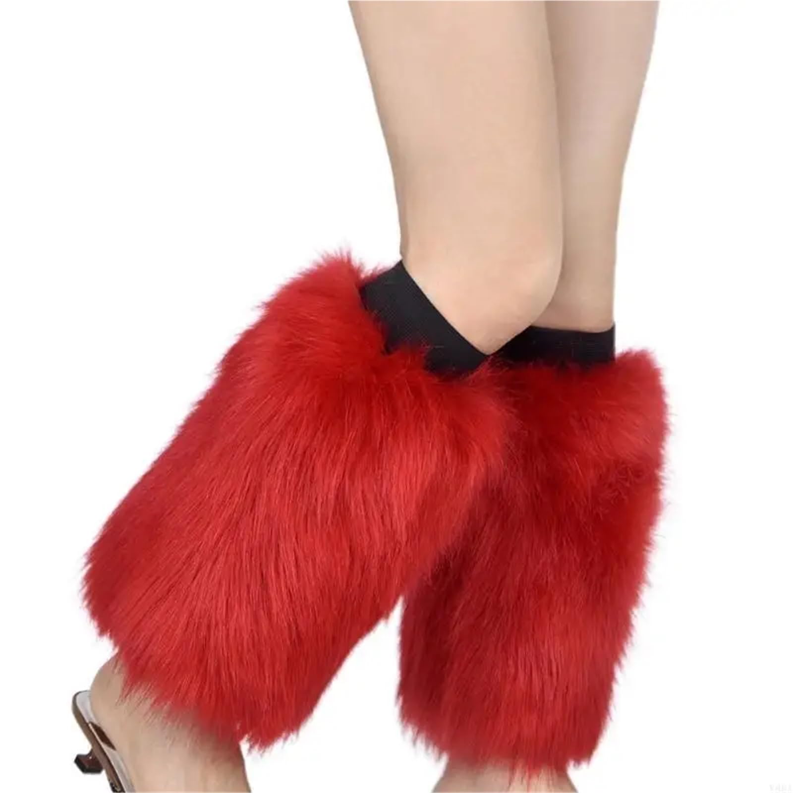 Faux Fur Fuzzy Leg Warmers 2Pair Women Faux Fur Leg Warmers Boot Covers Solid Color Furry Plush Leggings