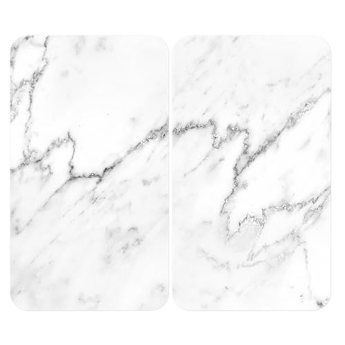 WENKO Plaque de Recouvrement Universelle Mod. Marbre, réglable en hauteur pour tout type de cuisinière, planche à découper et protection anti-éclaboussures, verre,...