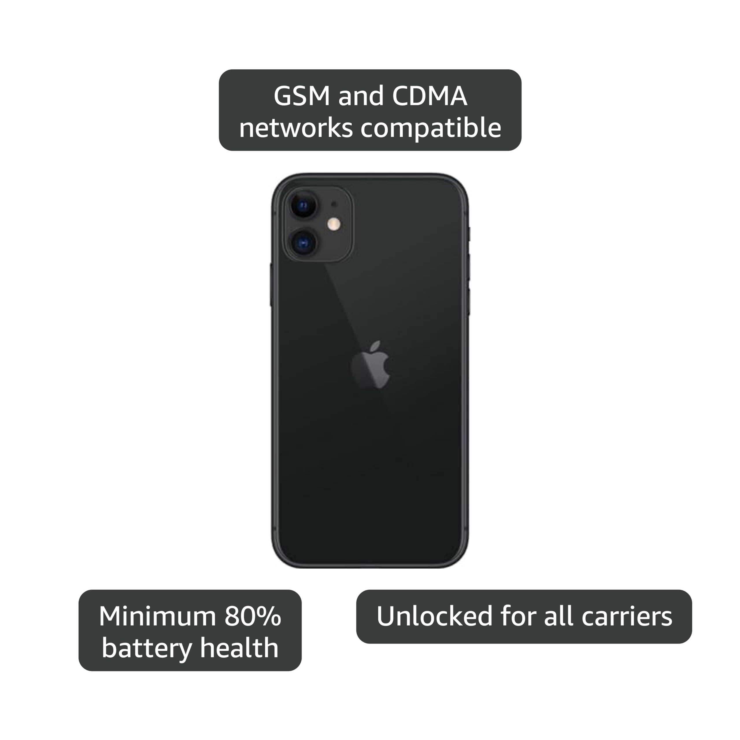 Amazon.com: Apple iPhone 11, US Version, 64GB, Black - T-Mobile