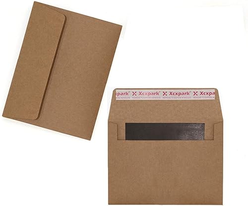 Miniatura 7 de 100 sobres de invitación A6 imprimibles de 4.75 x 6.5 pulgadas, sobres de papel kraft marrón autoadhesivos de 120 GSM para invitaciones, fotos,