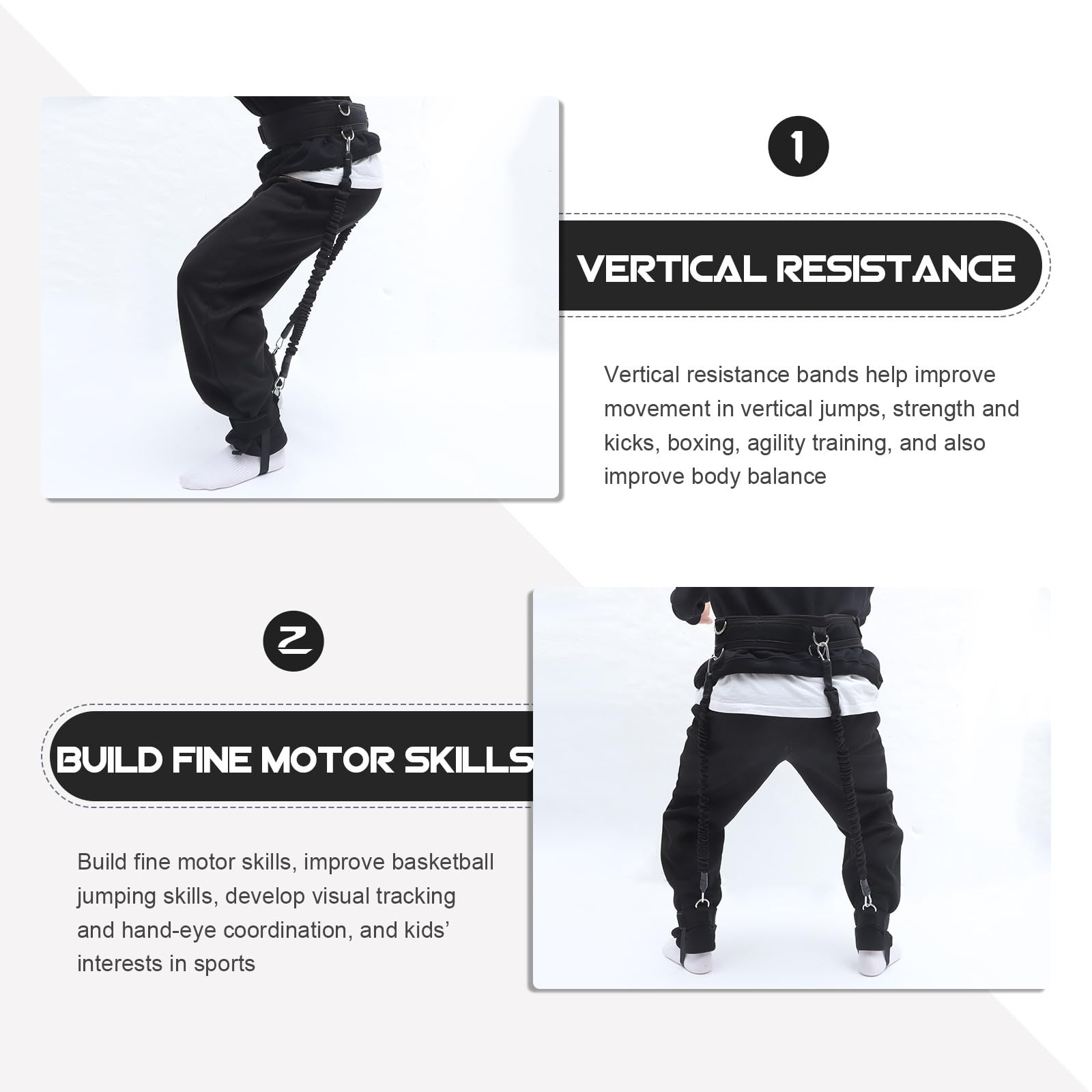 SHERCHPRY Fasce di Resistenza per Allenamento Basket e Pallavolo in Neoprene per Potenziamento Forza Gambe, Salto Verticale e Agilità in Allenamento Fitness
