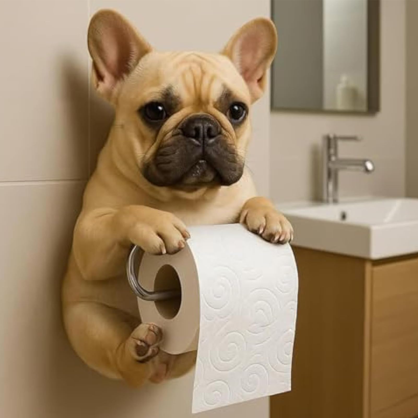 Amazon.co.jp: 犬のトイレットペーパーホルダー、樹脂フレンチ