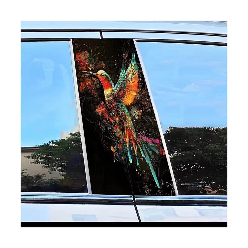Bertdcx One Color 2 Car Center Pillar Stickers Hummingbird B-Pillar Scratch Protection Sticker Auto Parts