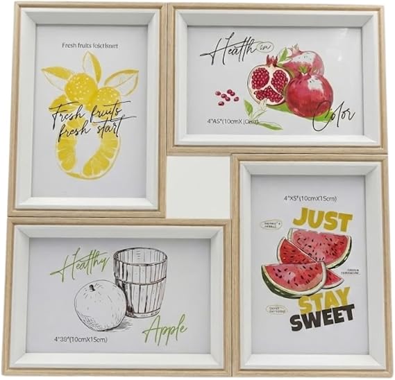 4'lü Modern Duvar Çerçeve Seti – 28.8 cm x 28.8 cm, 10x15 cm Fotoğraf Uyumlu, Dekoratif Şık Tasarım (bej)