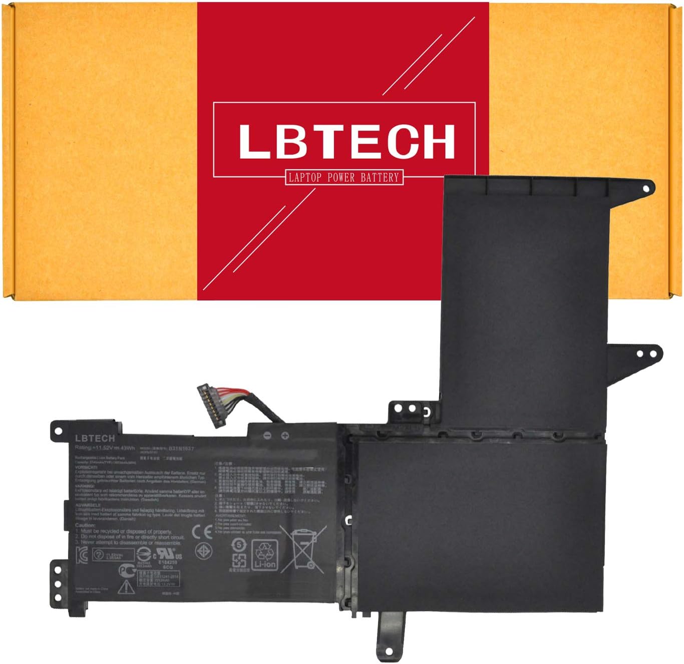 LBTECH B31N1637 C31N1637 Compatible Laptop Battery Replacement for ASUS
