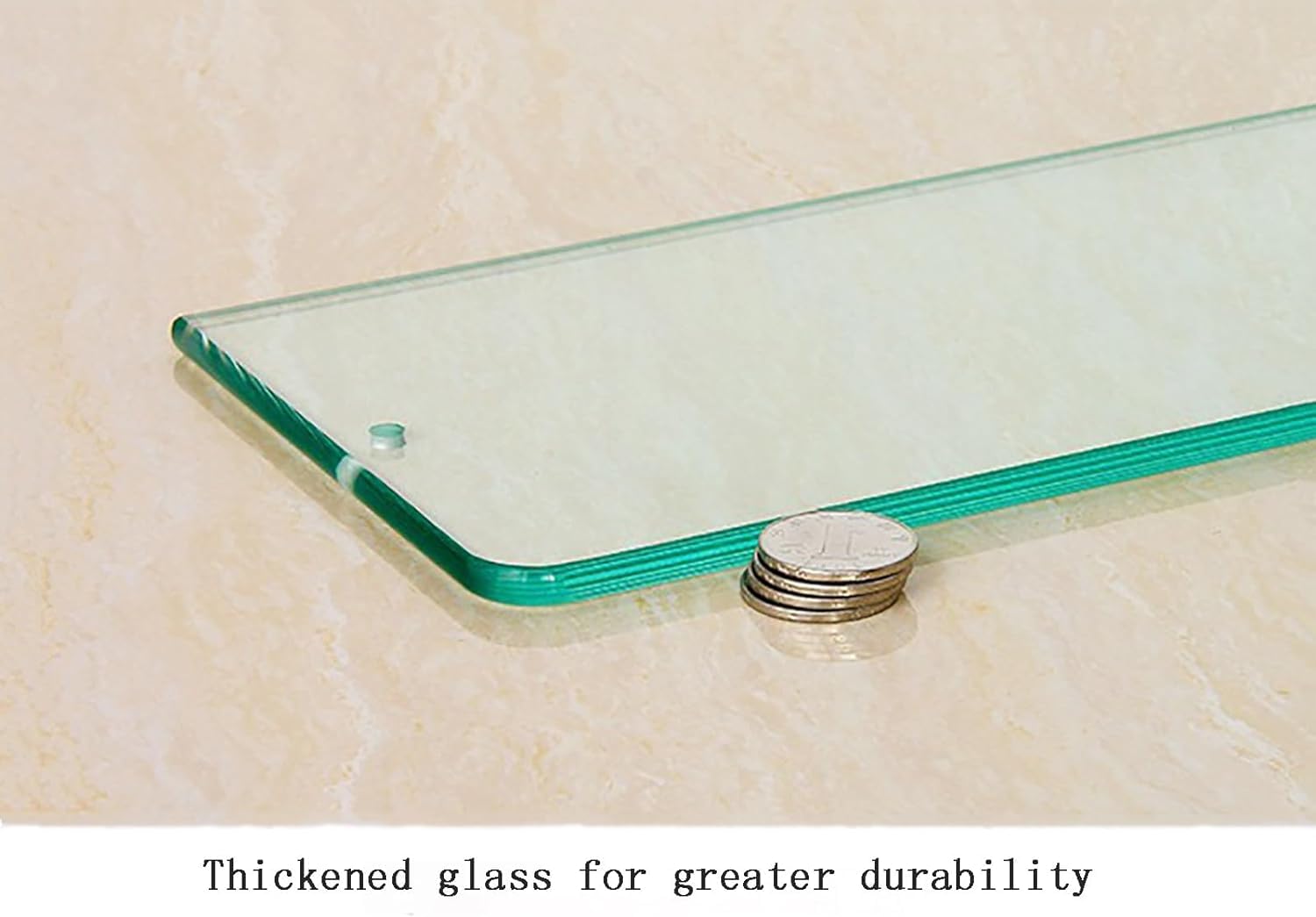Schwebende Glasregale, Dreifach-Glasregal, Wandmontierter Bad-Organizer Aus Aluminiumglas, Badezimmer-Glas-Organizer-Gestell Für Toilette, Küche, Dusche, SilberSilver-40cm