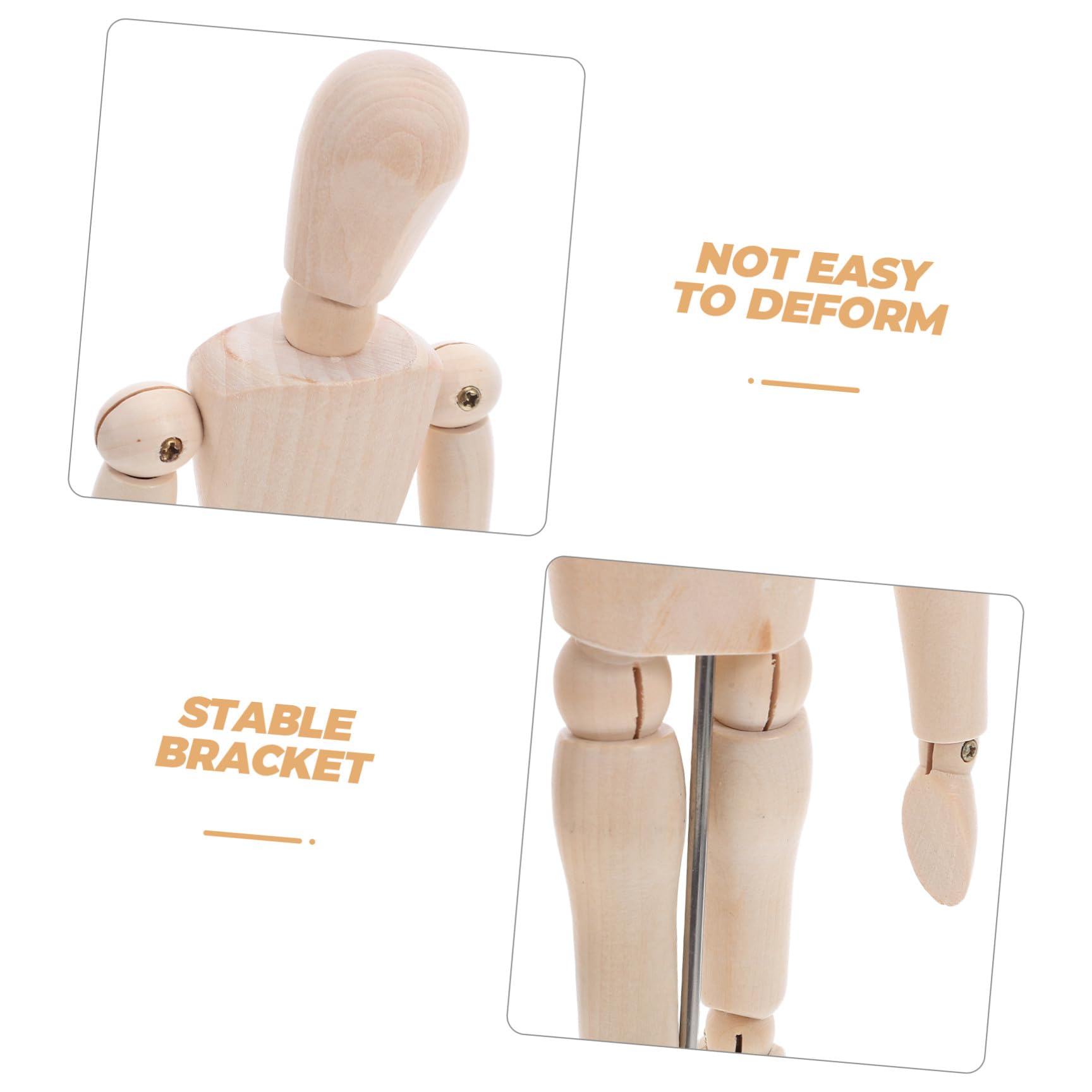 FOMIYES Mannequin Articulé en Bois Pratique Multiangle 5 Pièces avec Support Stable, Articulation Précise pour Dessin Artistique Modèle pour Artistes et Étudiants en Art