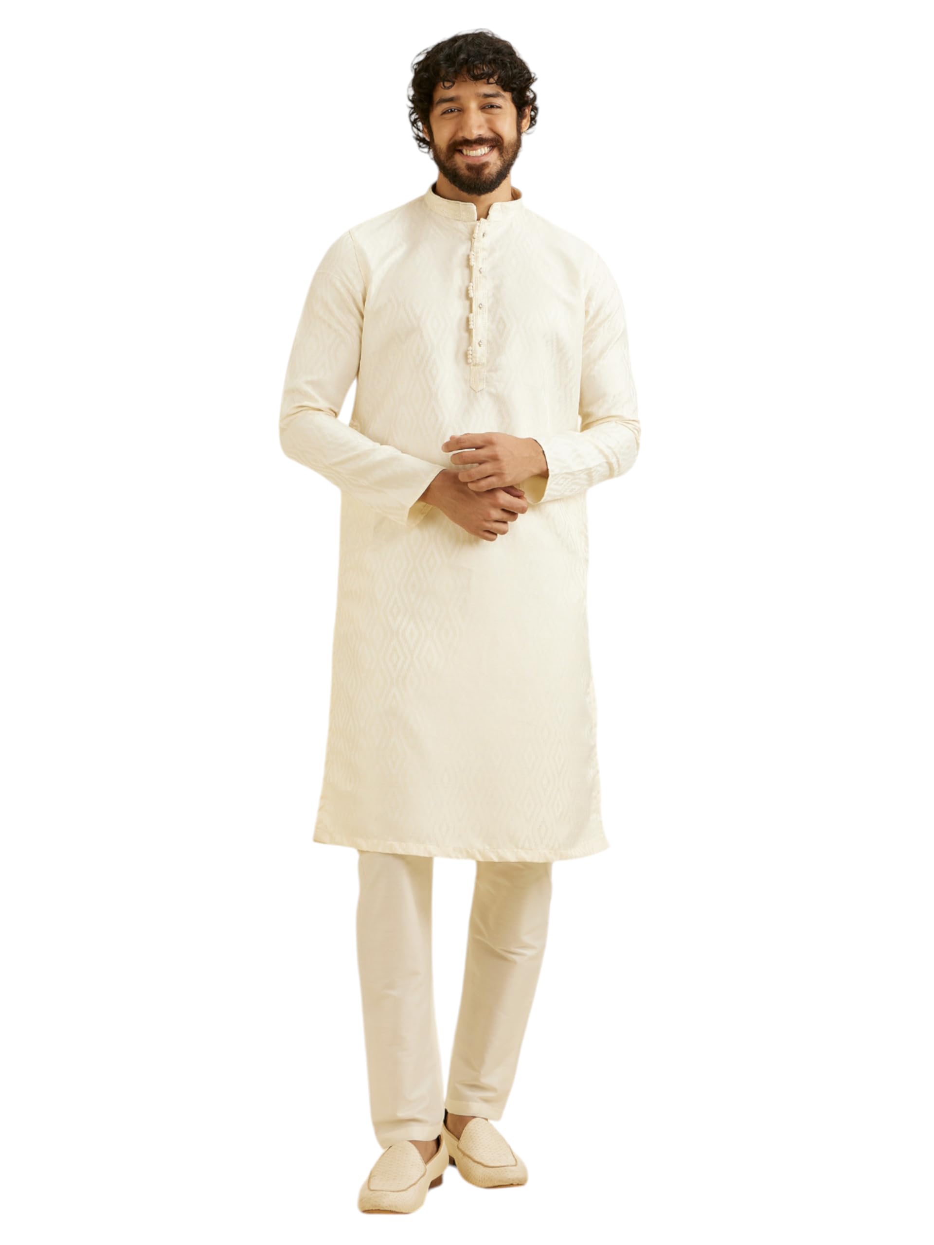 manyavar Men's Brocade Self Design Festive Kurta Pyjama Set (2pcs)-picture-31