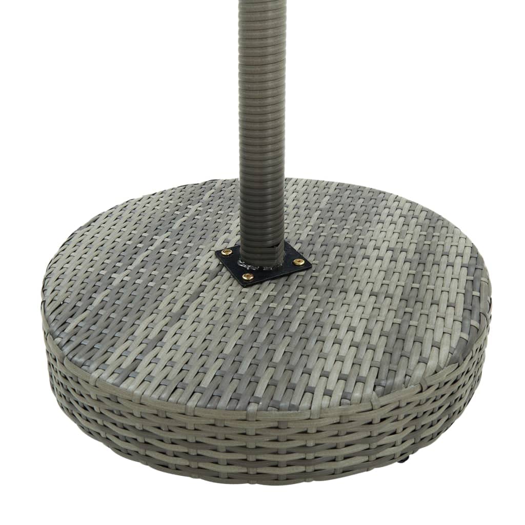 Tavolo Alto da Giardino 60,5x106 cm in Polyrattan Grigio | Tavolino rotondo da bar per balcone e terrazzo, dotato di struttura stabile in acciaio e piano facile da pulire.
