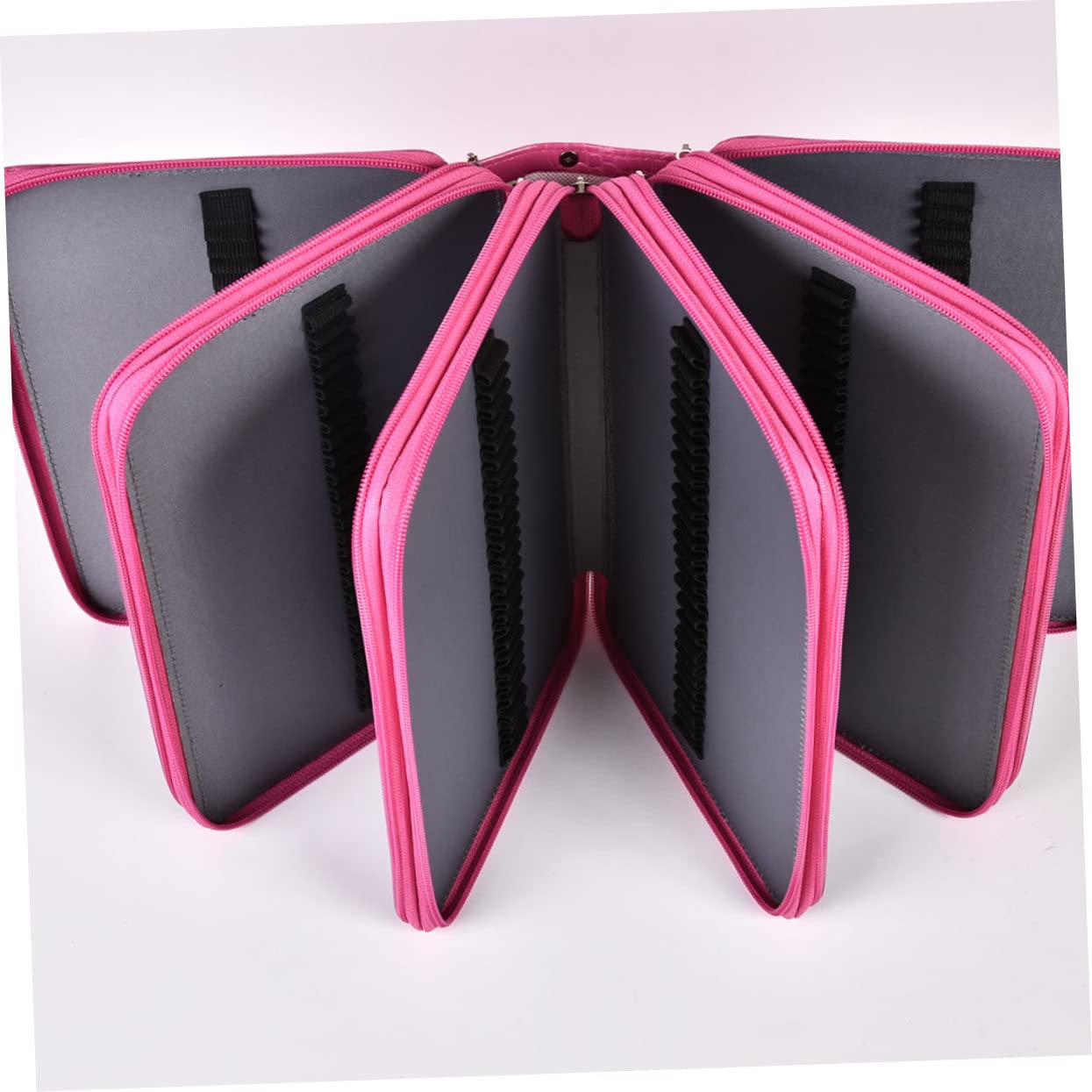 Trousse De Rangement Multifonctionnelle avec Compartiments pour Stylos Sac à Crayons Portable Rose pour Fournitures Scolaires Et Artistiques