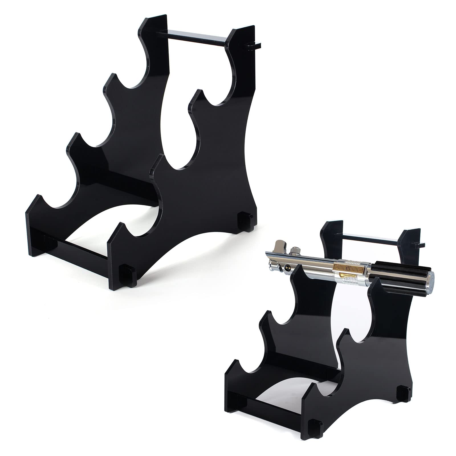 WANLIAN Lightsaber stand sword stand sword hook 3-layer acrylic desktop lightsaber display stand sword stand display stand sword stand holder (Black)