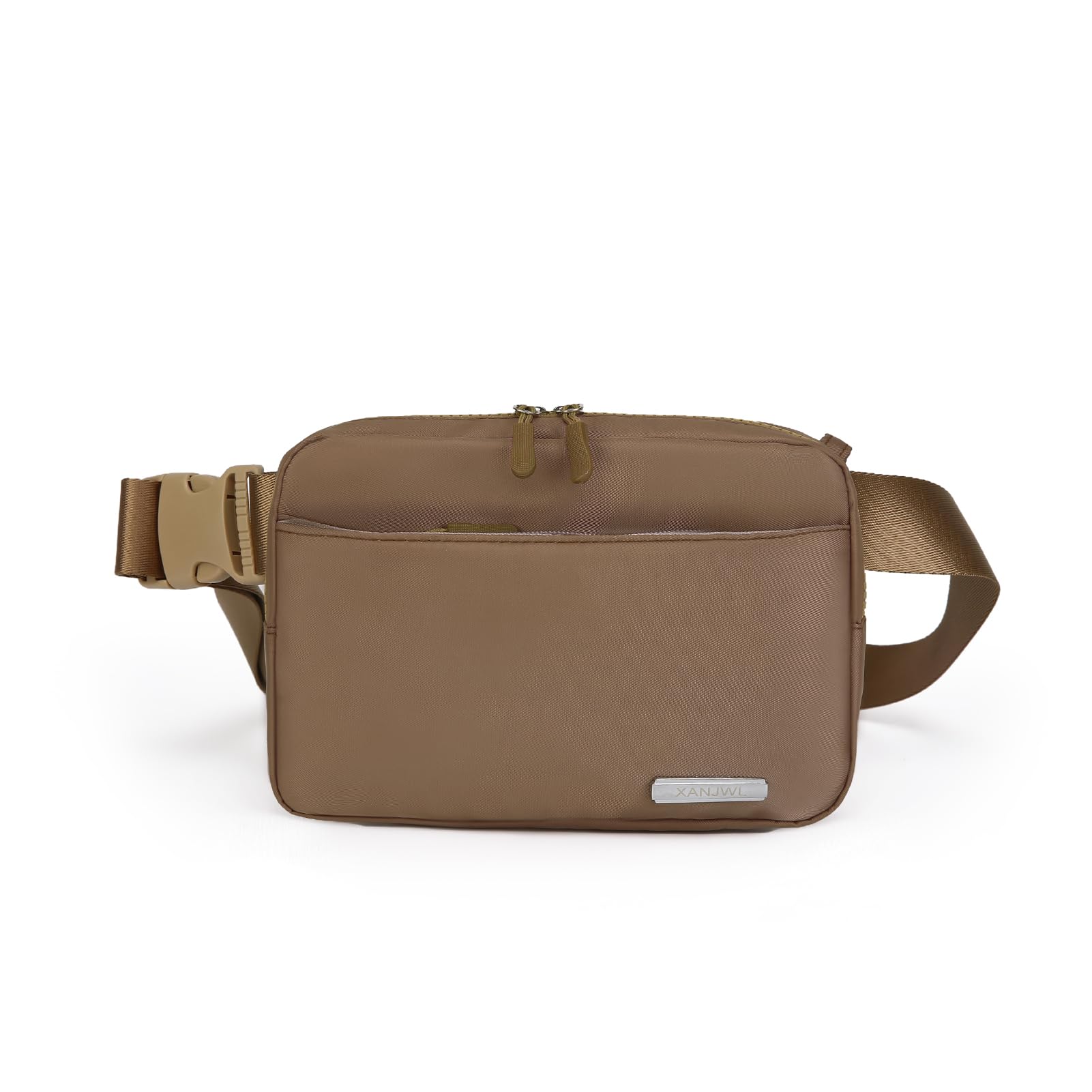 Fanny Pack for Women Man, Fashion Water Resistant Waist Packs, Crossbody Belt Bag with Adjustable Strap, Khaki