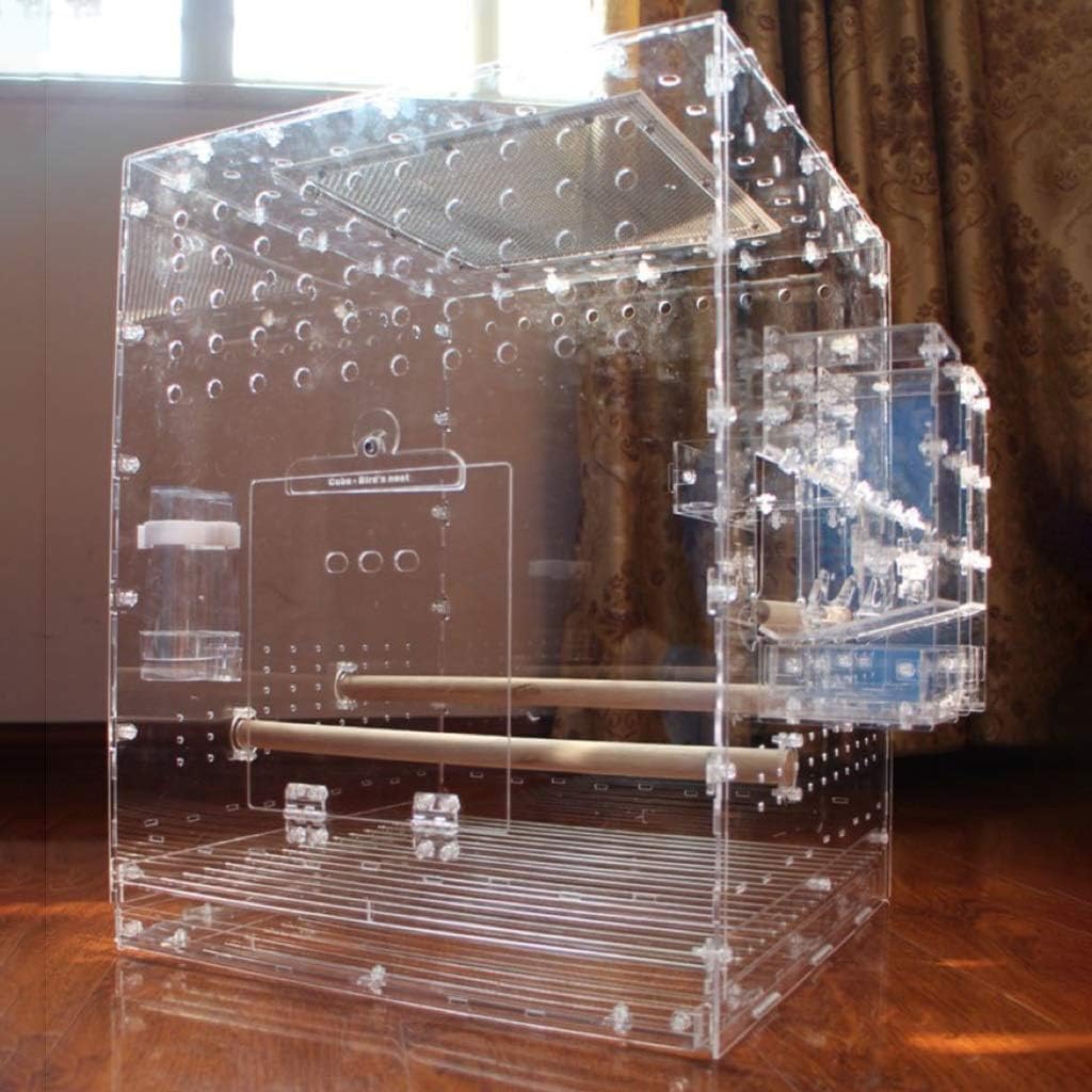 Amazon Co Jp 鳥籠 インコ 鳥かご ケージ インコ とりかご おしゃれ 家庭用アクリルバードケージ 大きな透明なオウムケージ 旅行や携帯が簡単 環境に優しい Color Clear 27cm ペット用品