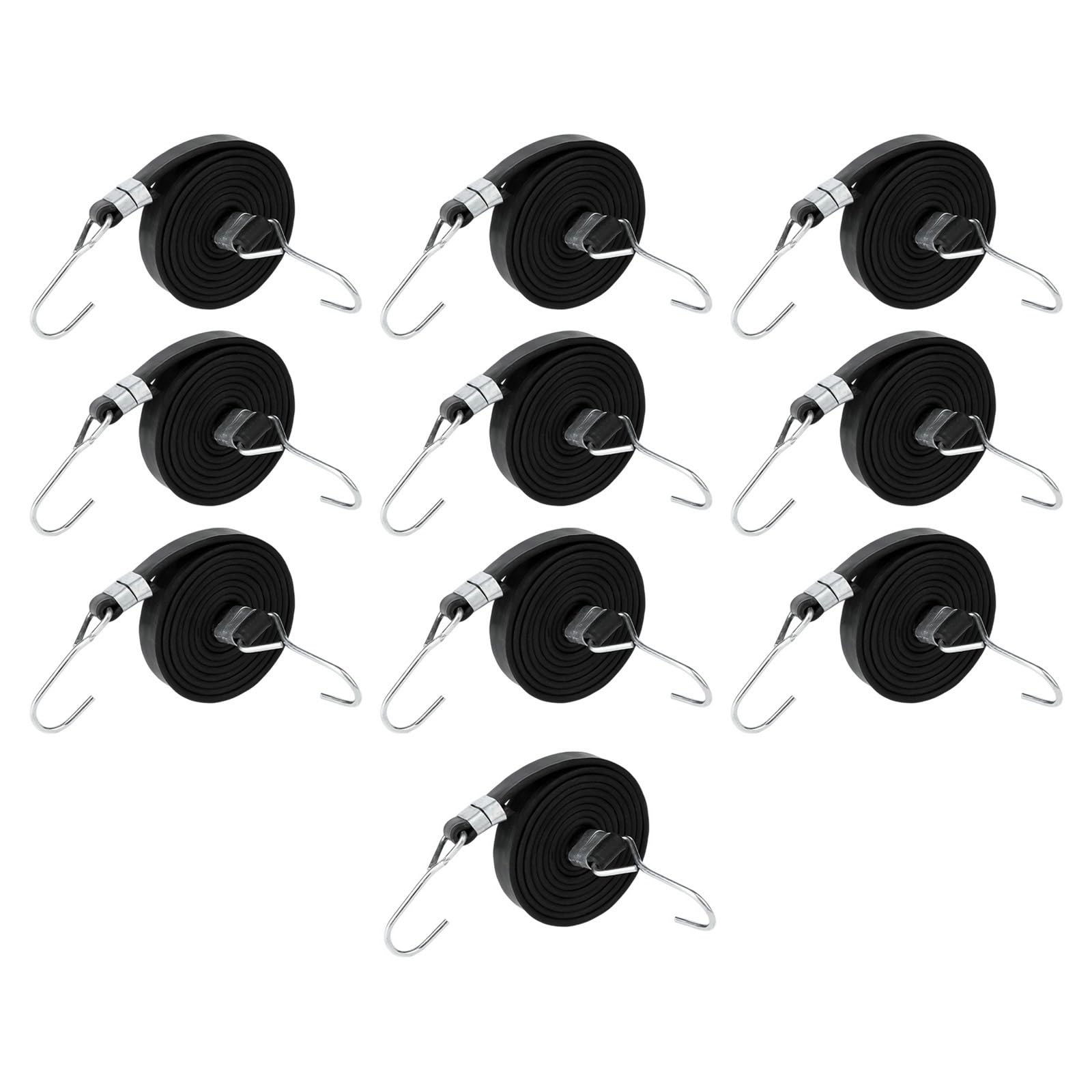 Lot de 10 tendeurs avec crochet de type lourd pour bagages, pour activités de plein air, camping, randonnée