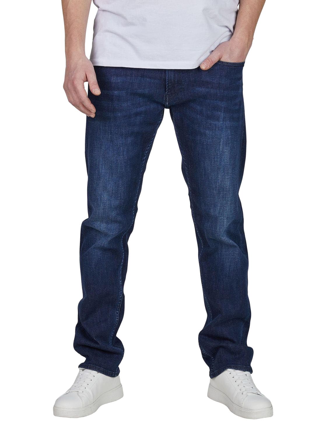 Replay Men's Blue Grover Straight Fit Jeans With Comfort Stretch, 34 W/30 L