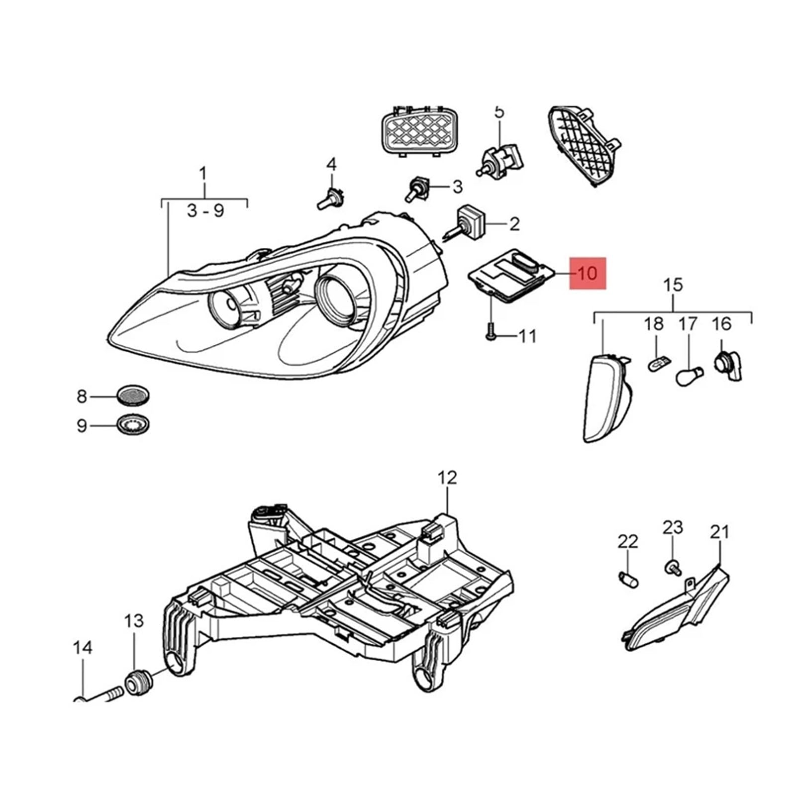La zavorra della lampada dell'automobile migliora la guida notturna per 9PA 955 95563119400 95563119402 95563119403 Reazione Rapida Tempo di Zavorra per la Guida Notturna