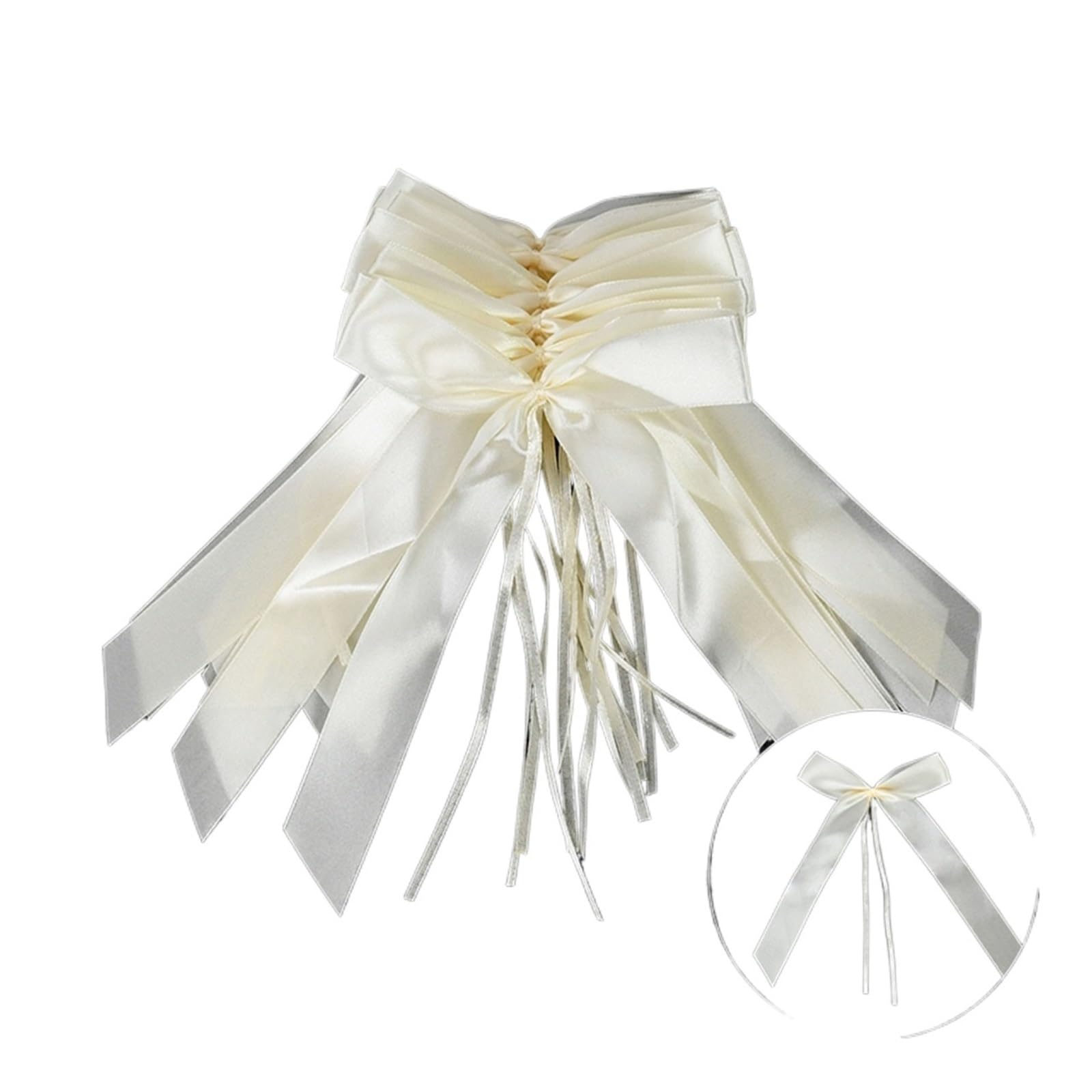 100 Pezzi Bianchi Fiocchi di Nastro for Auto da Matrimonio Confezione Regalo Artigianale Forniture for Feste Compleanno sedie for banchi Decorazione Fai Te per Casa(Beige)