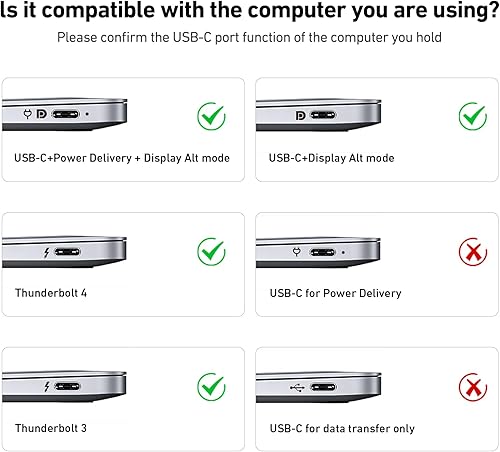 Miniatura 6 de BENFEI Cable USB C a HDMI de 6 pies 4K a 60Hz, carcasa de aluminio, trenzado de nailon, Thunderbolt 34 compatible con iPhone 15 ProMax, MacBook