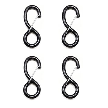 Universal Heavy Duty Ratchet Hook for Replacement Used on The End of Ratchet of Tie Downs, Ratchet Straps, Trailer Strap S Hook with Lock - 25mm x 800kg 4PCS
