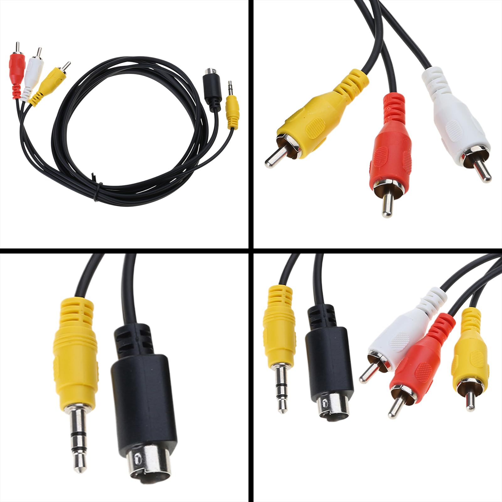 ZEXKENS S-Video 4Pin with 3.5mm to 3RCA Composite Cable PC to HDTV Video 3.5mm Sound to Composite Adapter Converters Video Cable