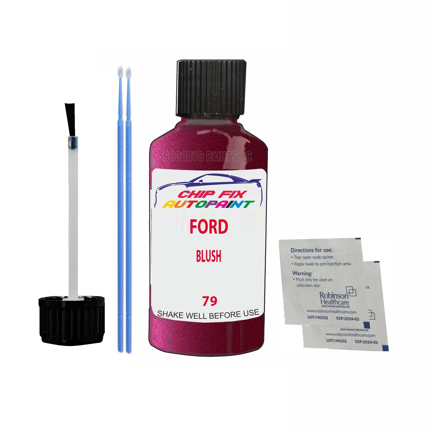 Scoobys Paints Back In The Mix Blush Touch Up Paint For Ford Ka 79 2009-201730Ml Bottle Brush Scratch Stone Chip Repair Pen