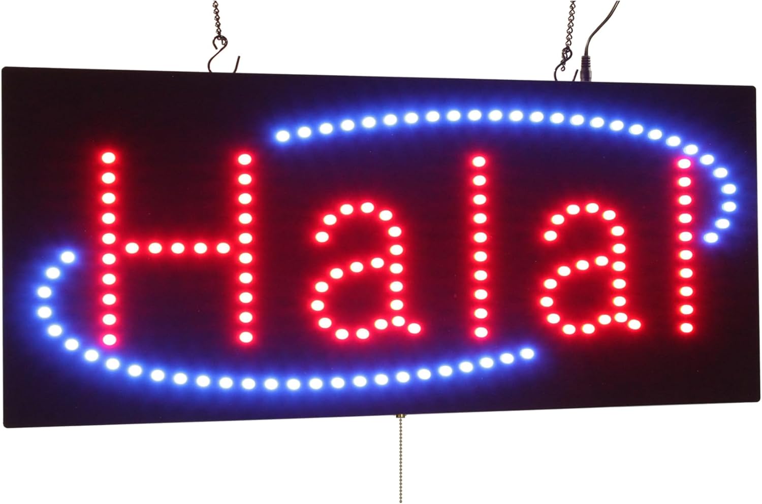 Halal Sign in Arabic and English 2 in 1, 16"x16", 40x40cm, TOPKING, LED, Neon, Florescent, Signage, Signboard, Display, Billboard, Screen, Grand Opening, Gift
