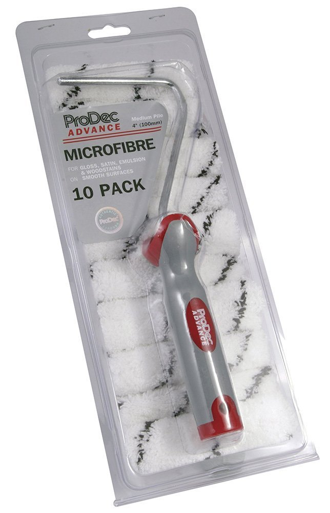 Prodec Advance 10 Pack Of Microfibre Mini Paint Rollers & Frame Medium Pile Arrf007