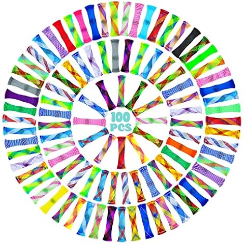 100 Pieces 40 Mixed Color Marble Mesh Fidget Toys,Fidget Toy Stress Relieve Toy, Focus Enhance, Marble and Mesh Fidgets for Adults and Children with ADHD ADD OCD Autism Cover