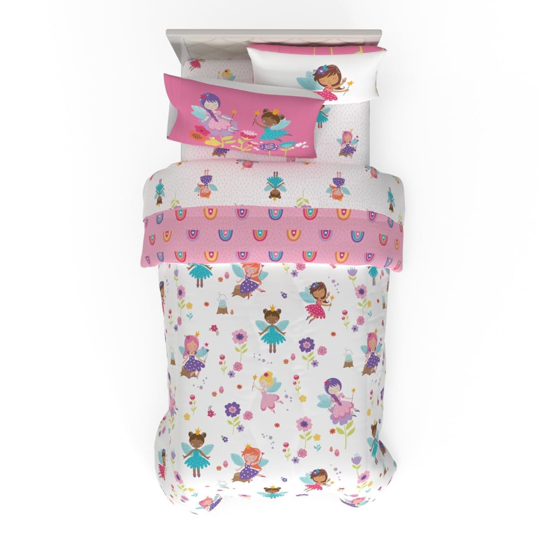 Franco Comforter and Sheet Set with Sham, Microfiber, Pink, 5 Piece Twin Size — image 1