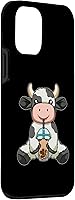 Vista 3 de iPhone 12 mini vaca beber té de burbujas lindos animales con estuche de té Boba