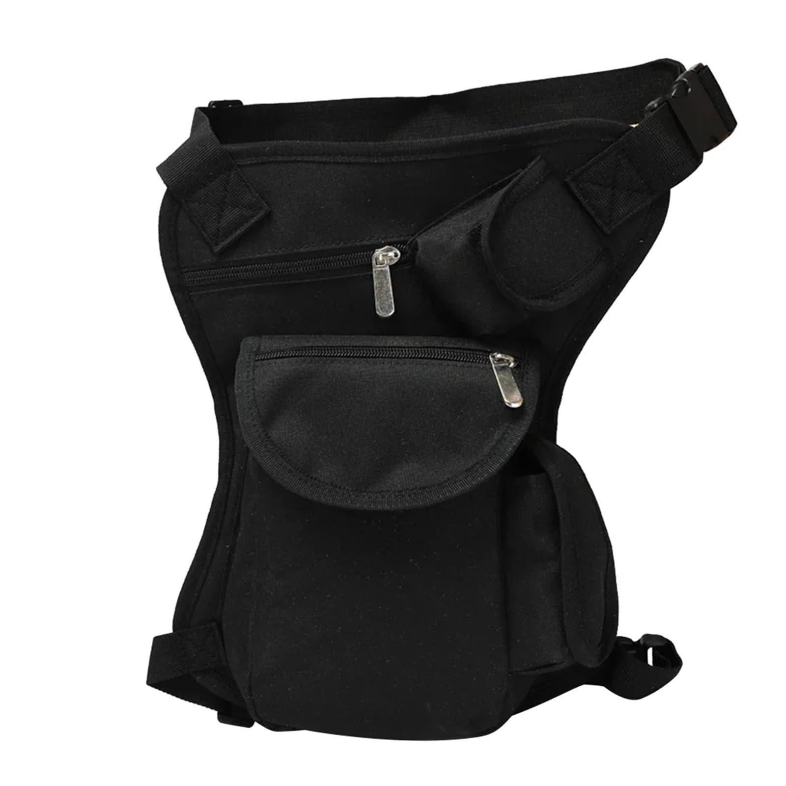 Bolsa Lateral for Pierna de Motocicleta, Bolsa Lona con múltiples Bolsillos, abatible, Impermeable, táctica, for Viajes, for Deportes al Aire Libre(Black)