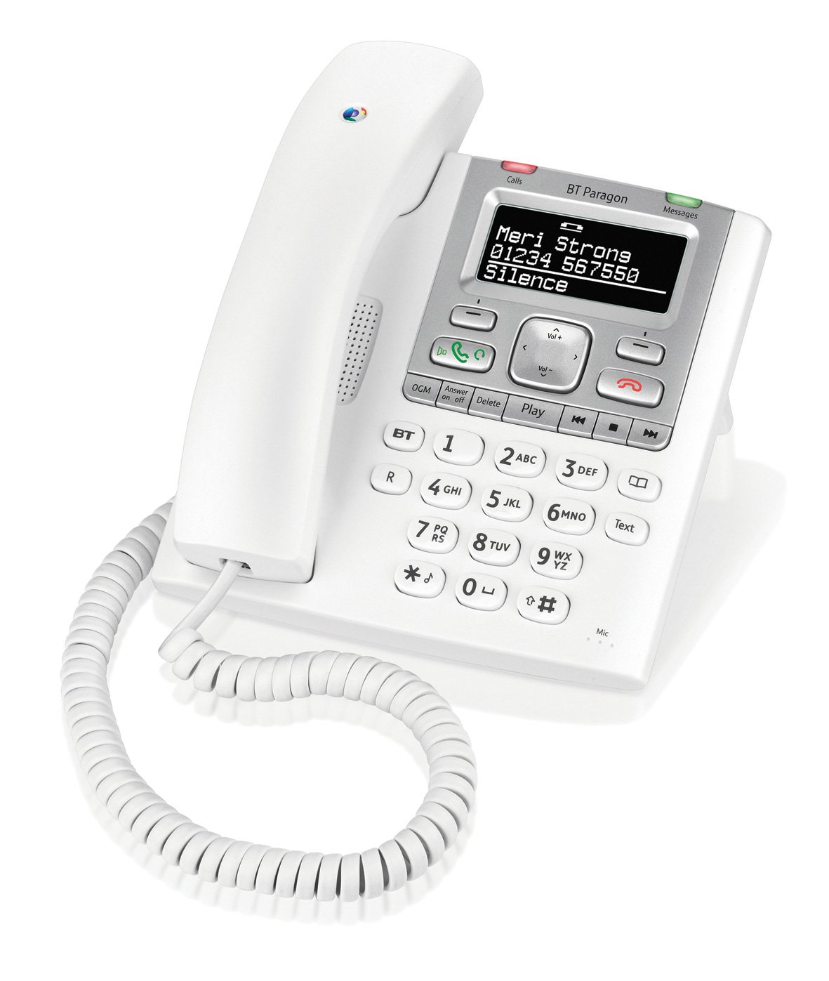 BT Paragon 550 Corded Telephone with Answering Machine, White