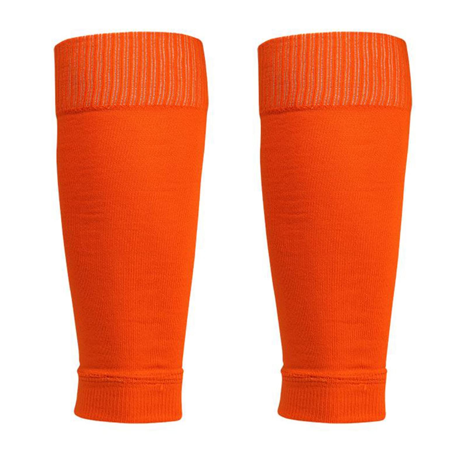 Leg Compression Sleeves Calf Compression Socks for Men & Women,Footless Leg Support Brace for Running Cycling Football (Orange, One Size)
