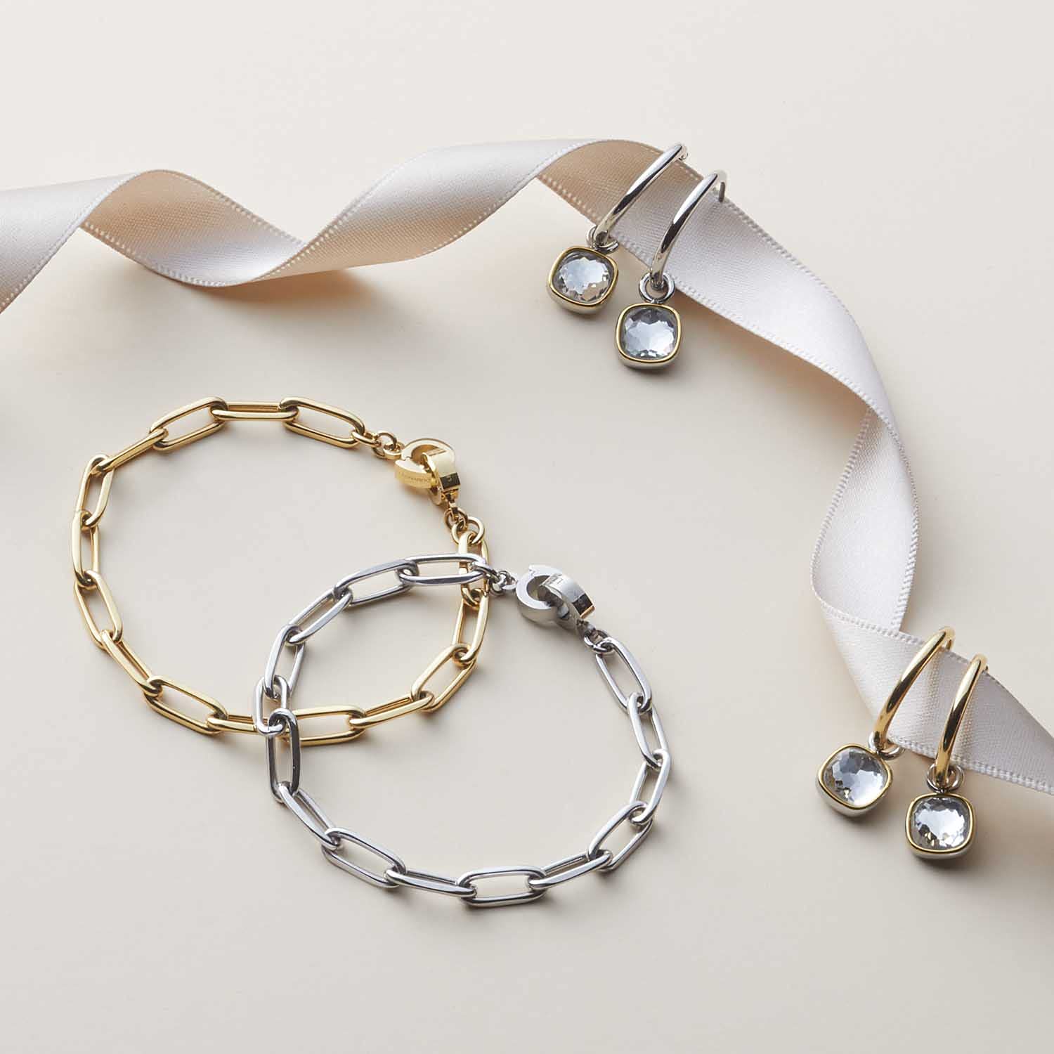 Jewels by Leonardo Bracelet Clip & Mix Estrella 021615 - en Acier Inoxydable doré - Maille Ovale - 19 cm de Long - Cadeau pour Femme, 19, Acier Inoxydable, Pas de gemme