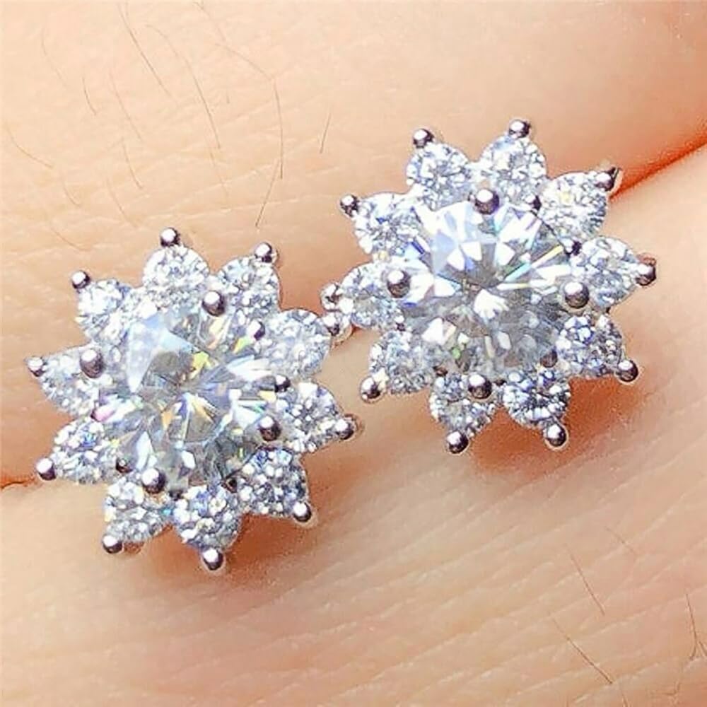 Dainty Women's Stud Earrings with Flower Shaped Delicate Stylish Jewelry